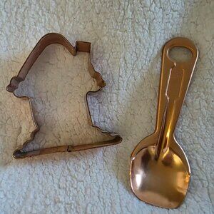 Copper Ice Cream/Shorting Spoon and Cookie Cutter